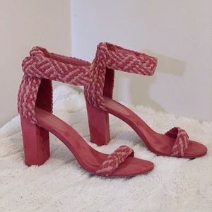 Jeffrey Campbell | Lindsay Woven Pink Heels